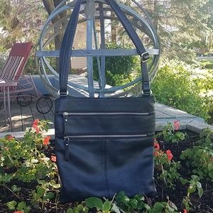 Crossbody Bag Blk Zippers Available in Turquoise